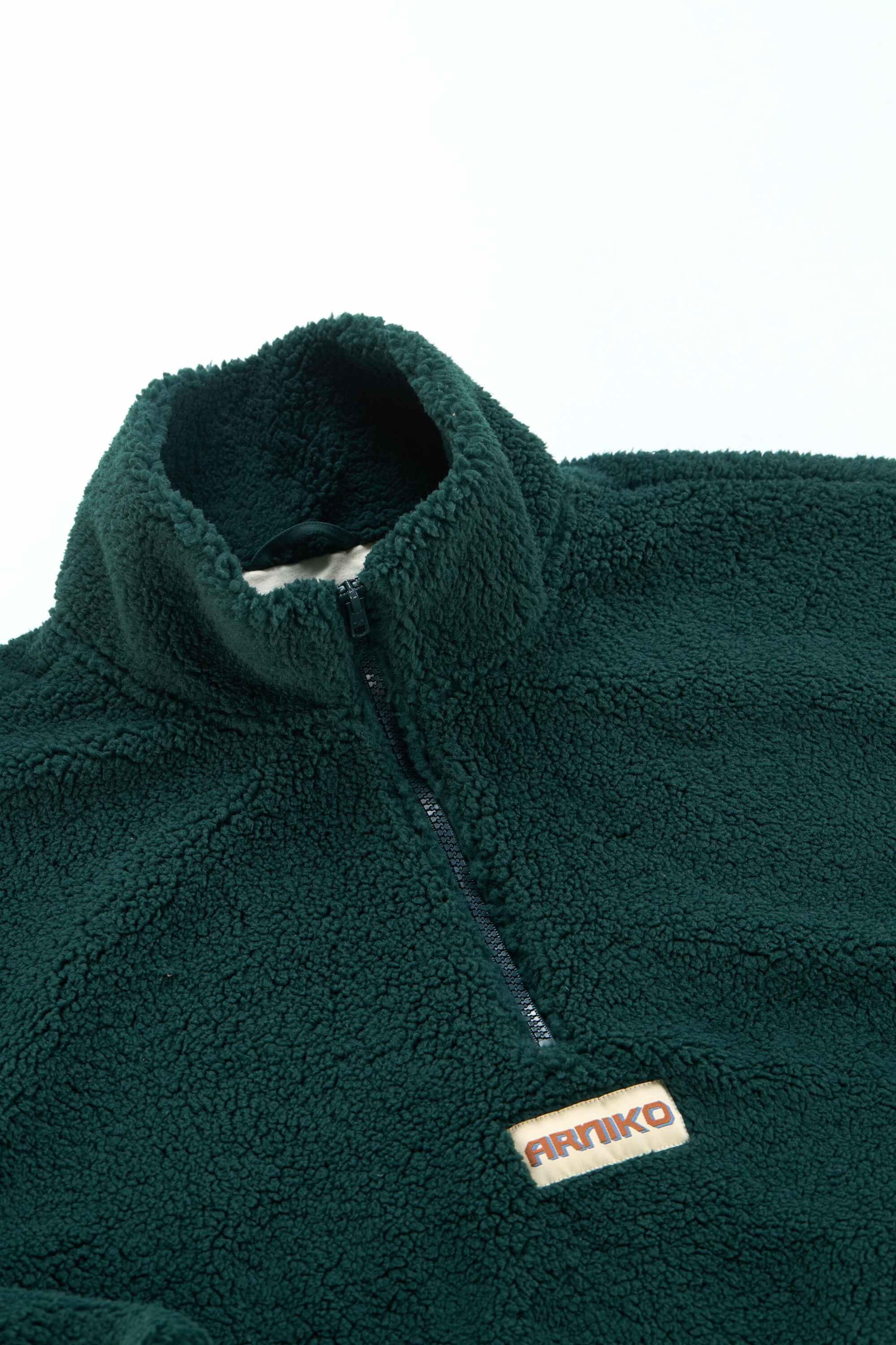Arniko Moha Half Zip Fleecejacke Forest Unisex Recycelt grün